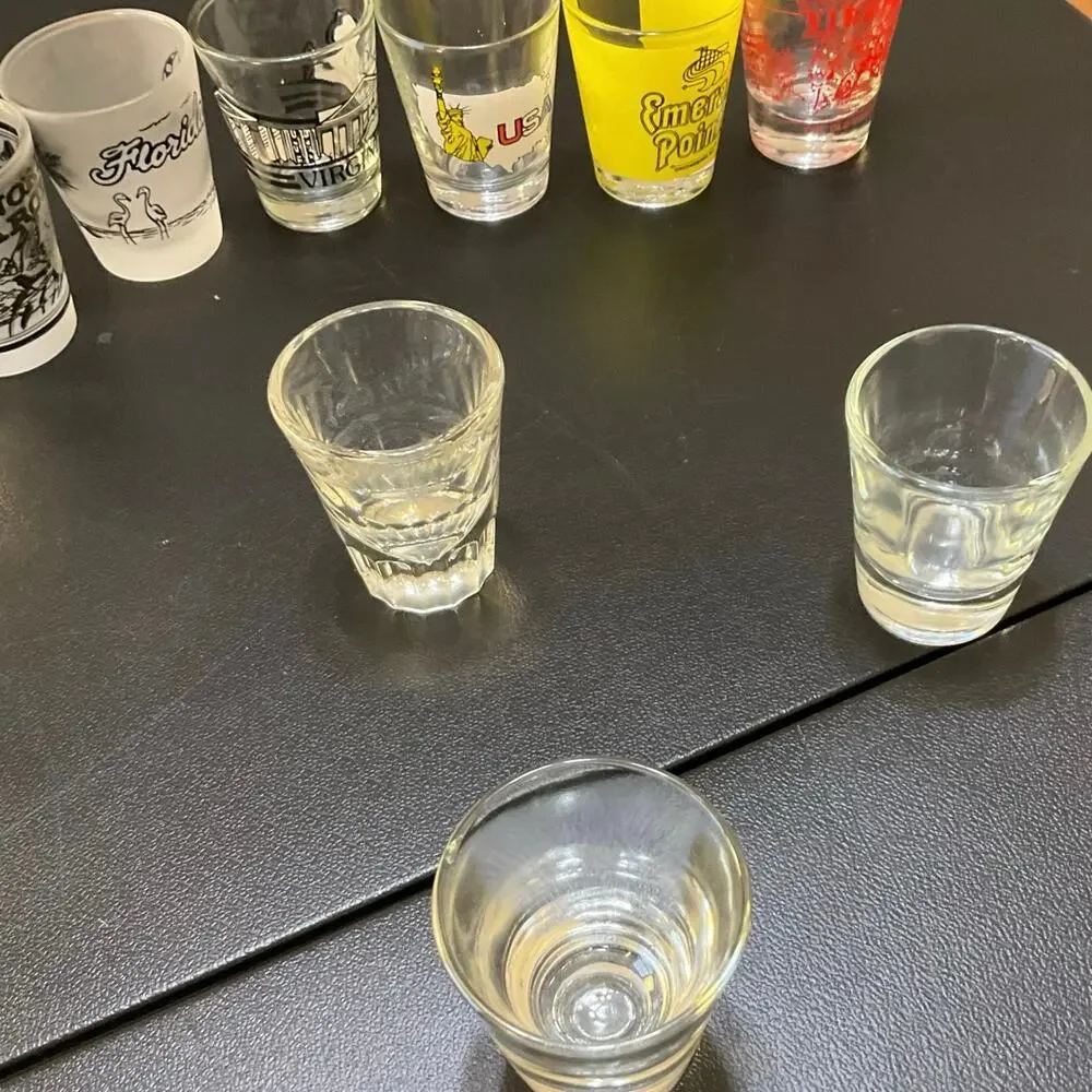 Lot of 23 Assorted Shot Glasses Souvenir Beer Barware Collection
